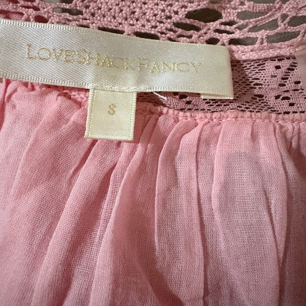 LOVE SHACK FANCY PINK EYELET TOP - Picture 9 of 10